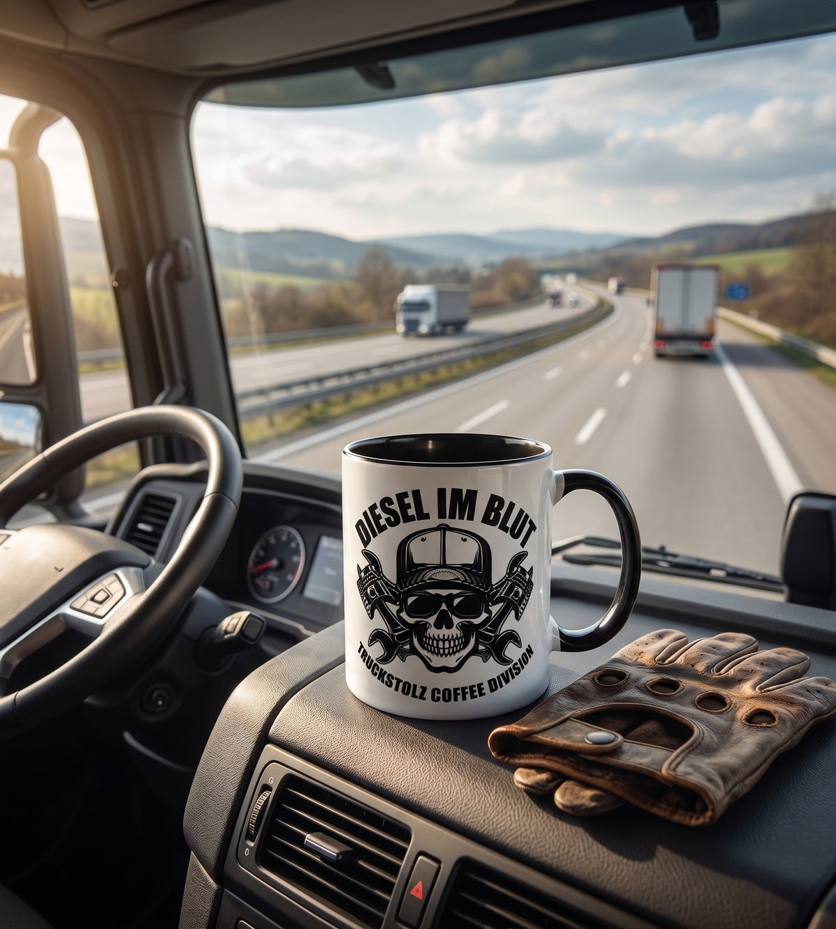 TRUCKSTOLZ® „Diesel im Blut“ Keramiktasse (11oz)