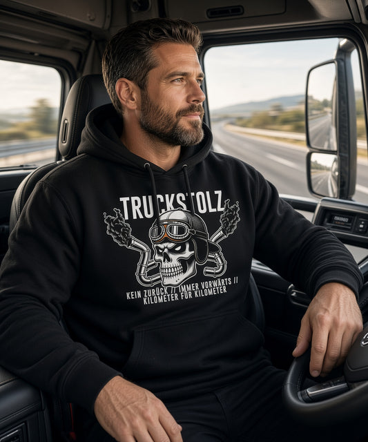TRUCKSTOLZ® „Asphalt Cowboy“ Hoodie – Rebell der Straße // Schwerer Kapuzenpullover