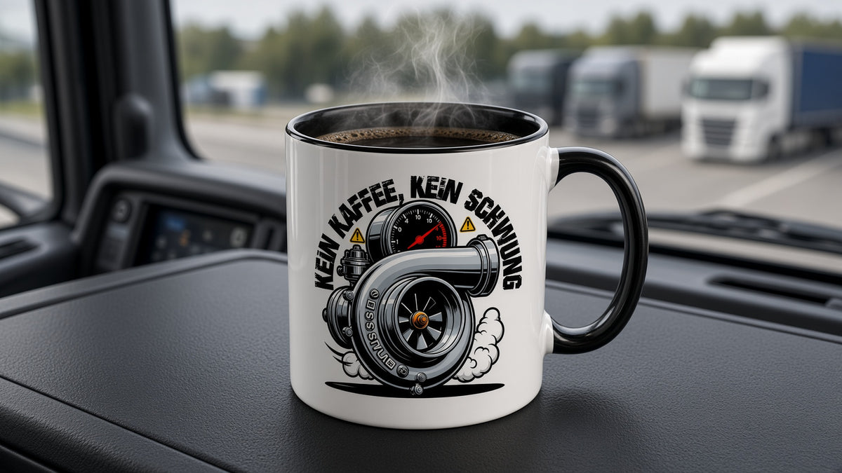 TRUCKSTOLZ® Kaffeebecher „Kein Kaffee, Kein Schwung“ – 11 oz Trucker Tasse