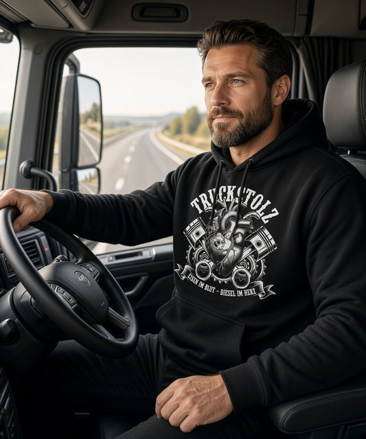TRUCKSTOLZ® „Eisen im Blut“ Hoodie – Diesel im Herz // Mechanik Power
